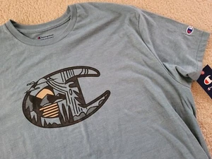 NWT Champion Men's Classic Graphic Power Logo Tee, Aqua Tonic Heather XXL - Picture 1 of 2