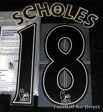 Manchester United Scholes Name/Number Set Football Shirt Lextra 07-13 Away Black