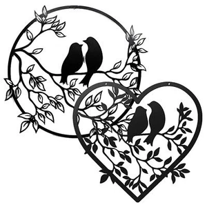 Metall-Wandkunst, Vogel auf Ast, Metall-Vogel-Wand-Silhouette, Dekor, Kunst-Deko - Picture 1 of 13