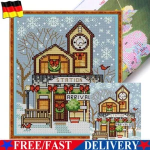 Vollstick-Baumwollgarn, 14-Karat-Druck, Weihnachtshaus, 4, Kreuzstich, 15 x 17 c - Bild 1 von 9