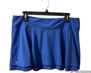 Polo Ralph Lauren Skort Sz L Blue Pull on Pockets Golf Tennis Skirt Pickleball - Picture 1 of 9