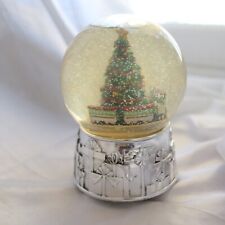 Vintage Reed & Barton Christmas Tree Train Music Box Snow Globe 6.5 in.