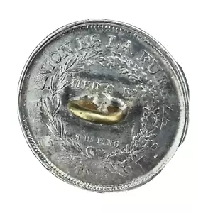 BOLIVIA 1895 E.R. 0.900 Silver 50 Centavos - Soldered - Made a loop for Button - Picture 1 of 6