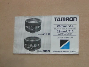 Genuine Tamron Owner's Manual for 24mm and 28mm lenses. Very decent condition - Picture 1 of 4