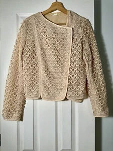 Club Monaco Sheer Pink Full Zip Biker Moto Jacket Women’s Sz 6 Feminine Fairy - Picture 1 of 11