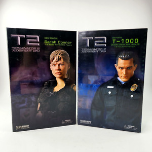 Sideshow Terminator 2 T2 Judgment Day SARAH CONNOR & T-1000 Figure Set NEW READ