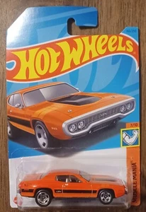 Coche naranja Hot Wheels Muscle Mania #7/10 '71 2023 Plymouth GTX #166/250 NUEVO EN PAQUETE - Imagen 1 de 7