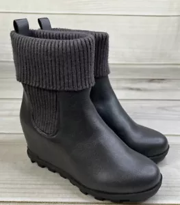 New Yellow Box Women's Cyndie Ankle Boots Charcoal Gray Size 6.5 M Sweater Cuff - Picture 1 of 10