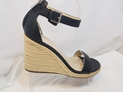 Женские черные кожаные босоножки Calvin Klein Noshela Espadrille на танкетке размер США 9,5 M - Изображение 1 из 4