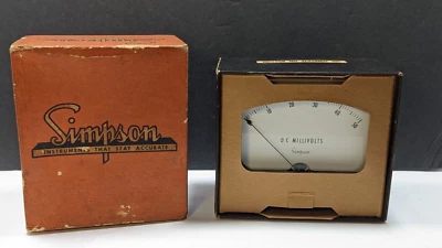 VINTAGE SIMPSON 1329 DC MILLIVOLTS METER TESTER NEW OLD STOCK - Image 1 of 4