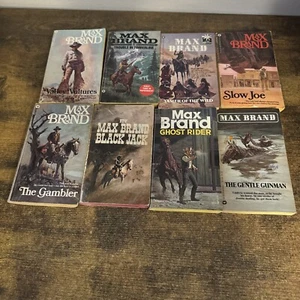 Max Brand lot of 8 vintage Western paperback books Black Jack, The Gambler + - Picture 1 of 2