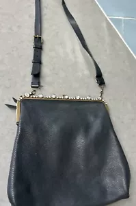 Miu Miu Hand bag Black Shoulder bag Bejewelled Leather Clasp Vintage Authentic - Bild 1 von 24