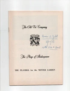 Programa de teatro de colección Playbill Old Vic 1956 Roma y Julieta Jeremy Brett - Imagen 1 de 2