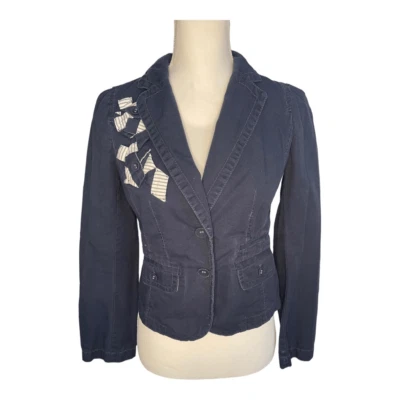 Ann Taylor LOFT Women’s Size 2 Navy Cotton Blazer Jacket - Image 1 of 3