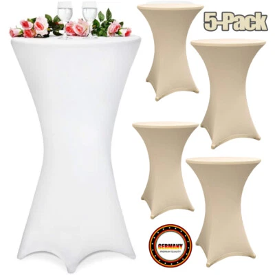 5 pack Husse Stehtisch Stretch Stehtischhussen Tisch Hussen Bistrotisch 60 80cm - Bild 1 von 4