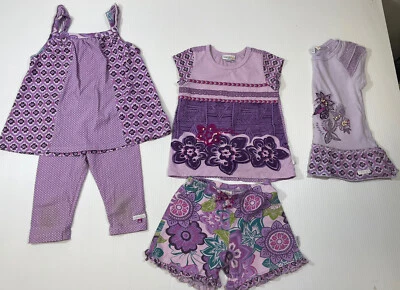 Naartjie Niñas Algodón Camiseta sin mangas Túnica Pantalones Cortos Legging Pantalón Conjunto de 5 Piezas Talla 4 Foto 1 de 4