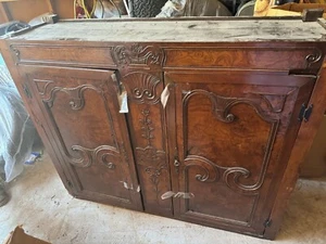 Vintage 1800,s Antiqued Old Tavern Pine China Hutch Cabinet - Picture 1 of 11