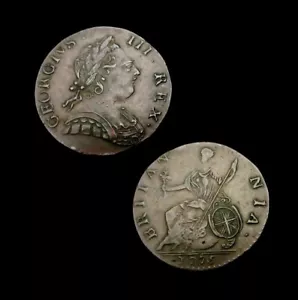 X207: 1775 High Grade Coin / Dies George III Cast Non Regal Halfpenny Spink 3774 - Picture 1 of 1