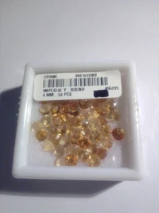 1 einzelner echter imperial gelber Citrine rund / round facet ca. 4 mm imp 3b - Bild 1 von 5