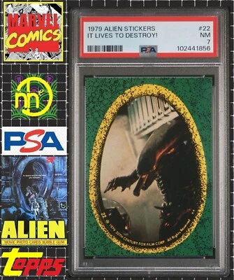 1979 Topps Alien Sticker - 22 Xenomorph / It Lives to Destroy! - PSA 7 NM - Image 1 of 4
