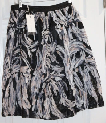 NUEVO CON ETIQUETAS Falda Midi Perforada Negra Rosa Sin Fin Para Mujer Talla S Forrada Foto 1 de 4