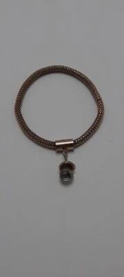 Hermosa Pulsera Estilo Vintage Color Dorado con Colgante Bola de Vidrio Rareza Foto 1 de 4