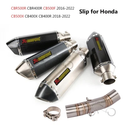 Silenciador de tubo de escape de enlace medio 370 mm para Honda CBR500 CB500X/F CB400X/R 2018-2022 Foto 1 de 4