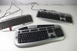 3x diverse PC Tastatur Tastaturen Cherry Microsoft Sansun S-4166 - Picture 1 of 18