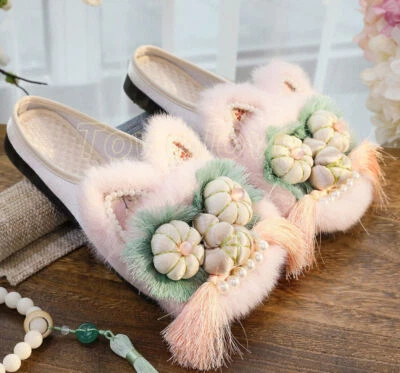 Mujer Retro Zapatilla Mules Piel China Hecha a Mano Zapatos Informales Diseño Animal Planos Foto 1 de 4