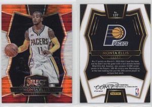 2016-17 Panini Select Premier Level Tri-Color Prizm Monta Ellis #137