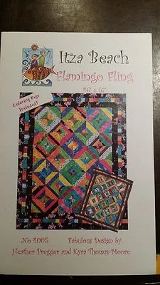 ITZA BEACH FLAMINGO FLING QUILT PATTERN FREE SHIPPING   - Image 1 of 3