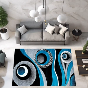 Premium Hand Carved Thick Plush Pile Modern Abstract Contemporary Geometric Rug - Picture 1 of 124