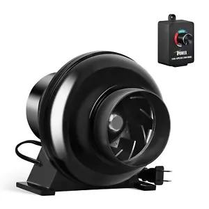 4 Zoll 195 CFM Inline Kanal Ventilator mit Drehzahlregler für Growzelt - Bild 1 von 7