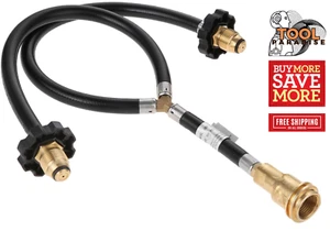 Y-Splitter Propane Tank Hose Adapter - Dual Connection for Grills & Heaters - Picture 1 of 9
