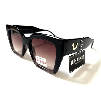 Nuevo Original TRUE RELIGION Gafas de sol Cuadradas Gran Tamaño Acetato Caparazón de Tortuga Foto 1 de 4