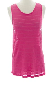 TOPSHOP Women's Hot Pink Sheer Long Sleeveless Top 09F01A US Size 4 NEW - Picture 1 of 2