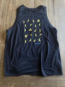 Brooks Tank Top Women's L Run Happy Sleeveless Athletic Black with Bananas - Picture 1 of 10