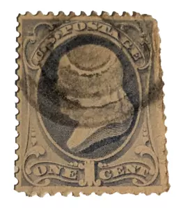 Blueseye ultramarinE? Gray? Benjamin Franklin 1 Cent Stamp Scott 134? 1870-1871 - Picture 1 of 4