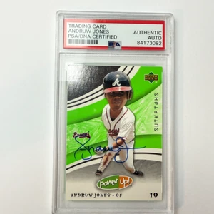 Andruw Jones Unterzeichnet 2004 Upperdeck Power Up #50 PSA Auto Authentisch - Bild 1 von 2