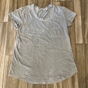 FRISCHE PRODUKTE Large schattengrau JANEY Baumwoll-JERSEY Tasche T-Shirt Top $ 45,00 Neu mit Etikett L - Bild 1 von 8