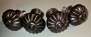 4-Pack Brass Cabinet Dresser Drawer Pulls Knobs Flower Pinwheel Design 1-1/8" - Picture 1 of 5