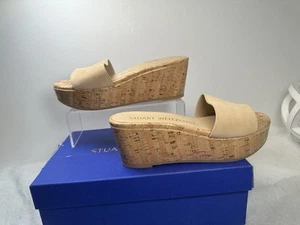 Sandalias de cuña de gamuza de verano Stuart Weitzman talla 6,5B - Imagen 1 de 8