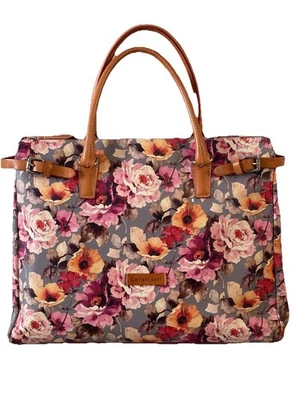 Bolso de Mano Cavalcanti Floral Multi Cuero Hecho en Italia Grande 15 X 11.5 X 5 Foto 1 de 4