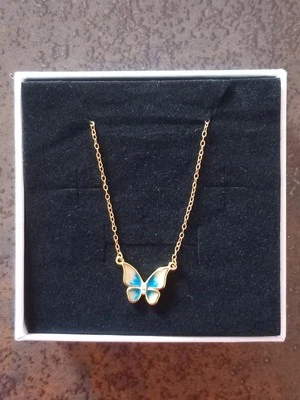 Collana argento 925 placcata con farfalla  - Immagine 1 di 4
