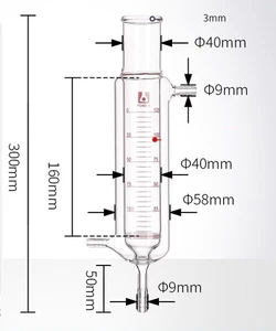 Tubo de doble capa de borosilicato alto con núcleo de arena G3, síntesis de péptidos - Imagen 1 de 7