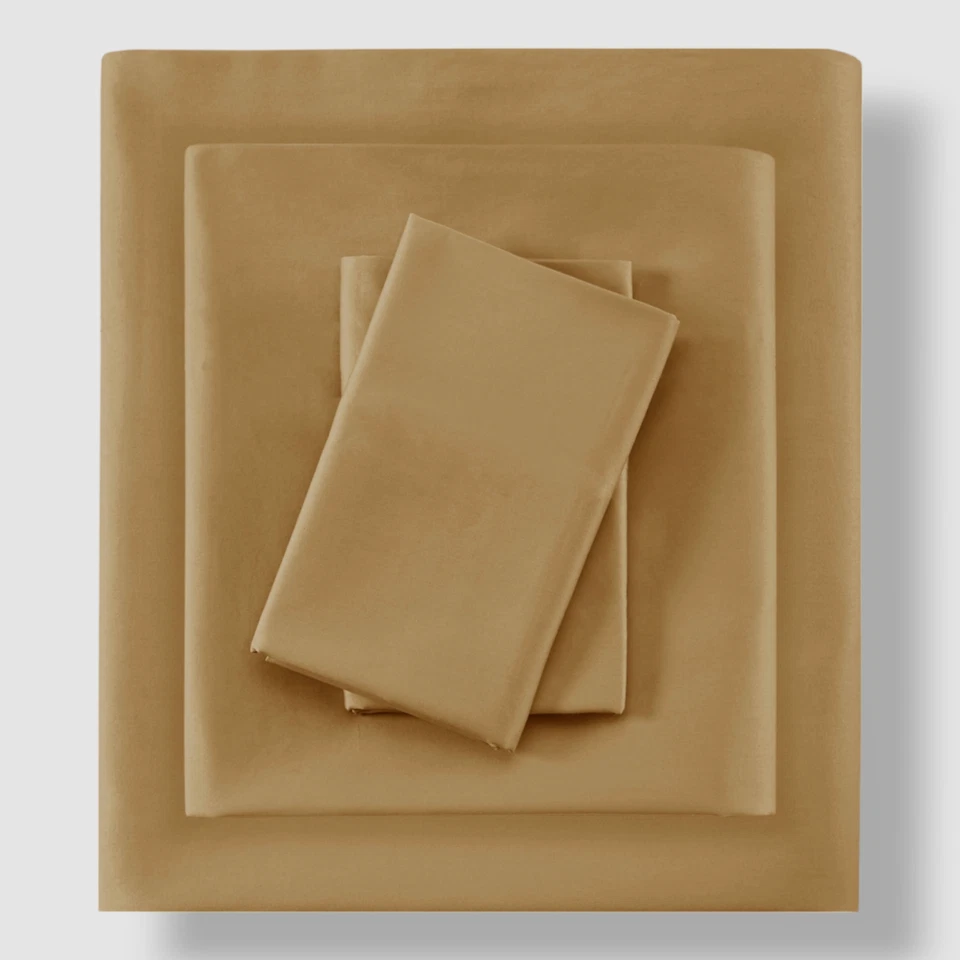 Madison Park Shet20-510 Pima Cotton 600tc Sheet Set Gold - Queen