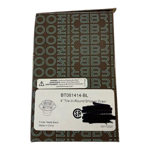 Brizo BT061414-BL 4" Azulejo Redondo Ducha Drenaje Negro Mate Baño Moderno - Imagen 1 de 4