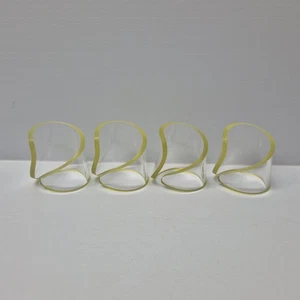 Vtg Set of 4 Napkin Rings Open Twist Spiral Pale Yellow Lucite Acrylic 2"x2" MCM - Picture 1 of 7