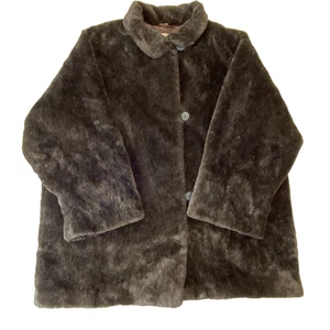 Maura Kunstfellmantel Herren XL braun weich Plüsch Langarm Kragen Knopfleiste - Bild 1 von 4