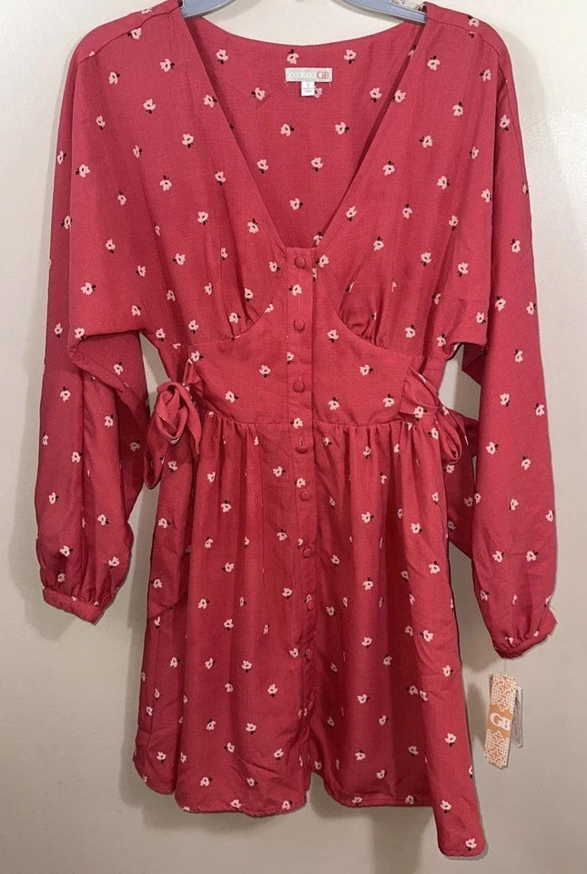 Gianni Bini "Heartland Dixie" Floral Print Coral Dress - Size XS With Tags